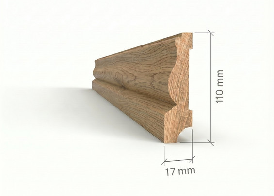 Плинтус Крокодил дуб массив 110×17×3000 мм (сорт Экстра)