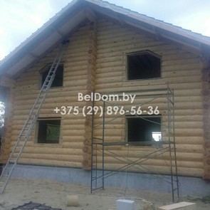 Шлифовка сруба в и покрасочные работы в Минском районе, вид 2
