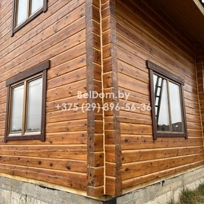 Отделка деревянного дома из лафета под ключ Логойск