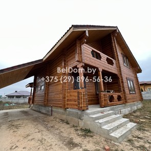 Деревянны дом из лафета, шлифовка, покраска, теплый шов Копыль