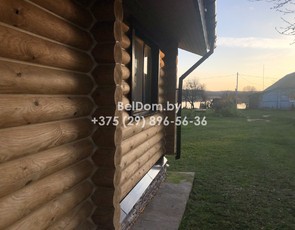 Теплый шов для дома из оцилиндрованного бревна Витебская обл, Ушачи вид 4