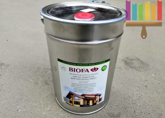 Масло Biofa 2043: защитное, для наружных работ, с антисептиком, Пепельно серый