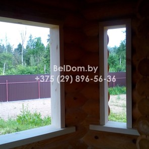 Резка проемов и установка обсад для дома из оцилиндрованного бревна Логойск фото 7