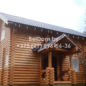 Резка проемов, установка обсад для окон и дверей в доме из оцилиндрованного бревна Смолевичи фото 3