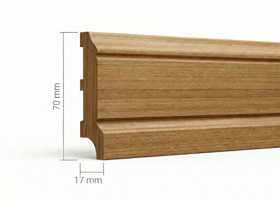 Плинтус ПЛ-102 дуб массив 70×17×3000 мм (сорт Экстра)