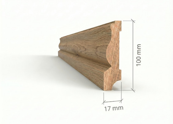 Плинтус Крокодил дуб массив 100×17×3000 мм (сорт Экстра)