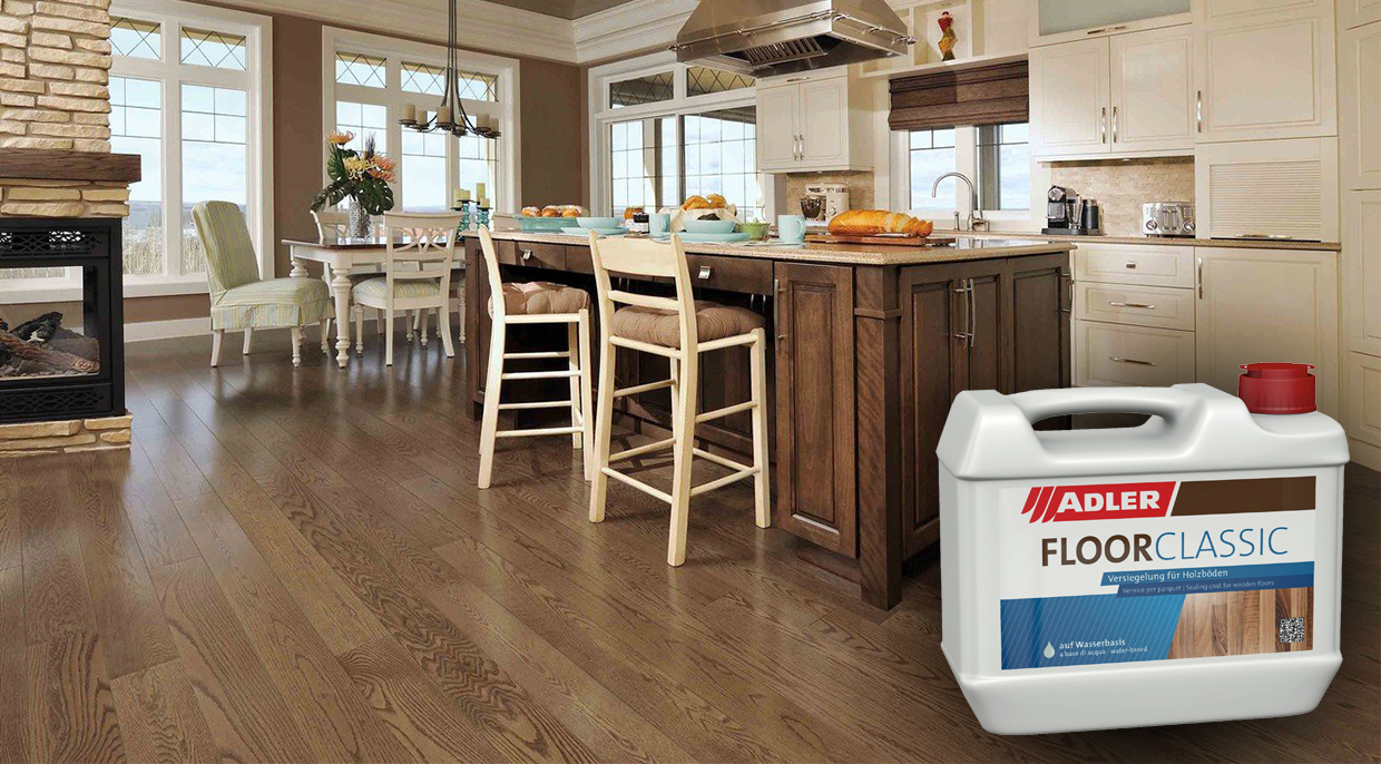 Износостойкий лак для деревянного пола Adler Floor-Classic бесцветный
